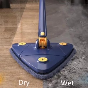 Twist n Squeeze Triangle Shape Extendable Microfiber Mop For Floor | Adjustable Triangular Cleaning Mop Twisting 360° Rotating